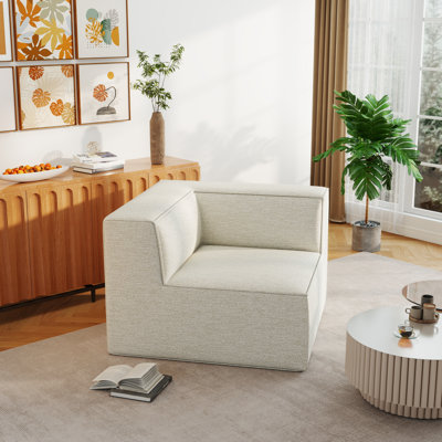 Comfy Cloud 38" Modular Corner Chair, Compression Foam Sofa Module, No Assembly Required