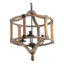 Lustre tambour en bois à 3 lumières, luminaire suspendu avec chaîne réglable pour le vestibule de la salle à manger de la cuisine, ampoule non incluse