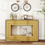 Console Modern Contrast moderne avec structure en bois stratifié et plateau noir