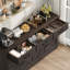 Buffet en bois manufacturé l 59,1 po avec tablettes réglables -1287105778