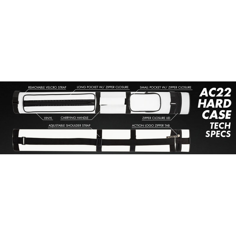 2x2 Oval Hard Pool Cue Case, Light Gray
