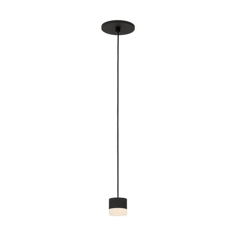Sean Lavin Gable 1-light Line-Voltage Pendant in Nightshade Black with Alabaster shade