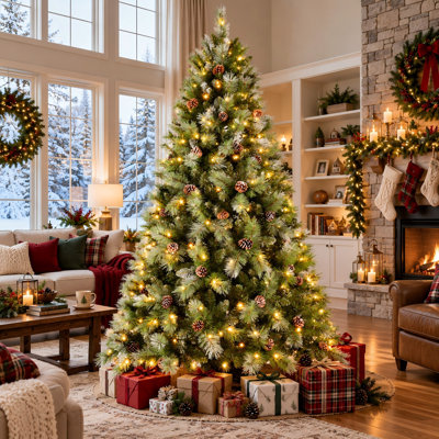 Sapin de Noël de 1,80 m avec 300 lumières DEL blanc chaud