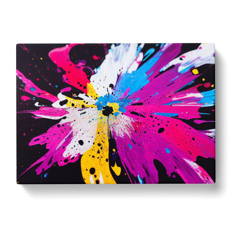 Heartwarming Flower Splash Abstract - Wrapped Canvas, 35cm H x 50cm W x 3cm D