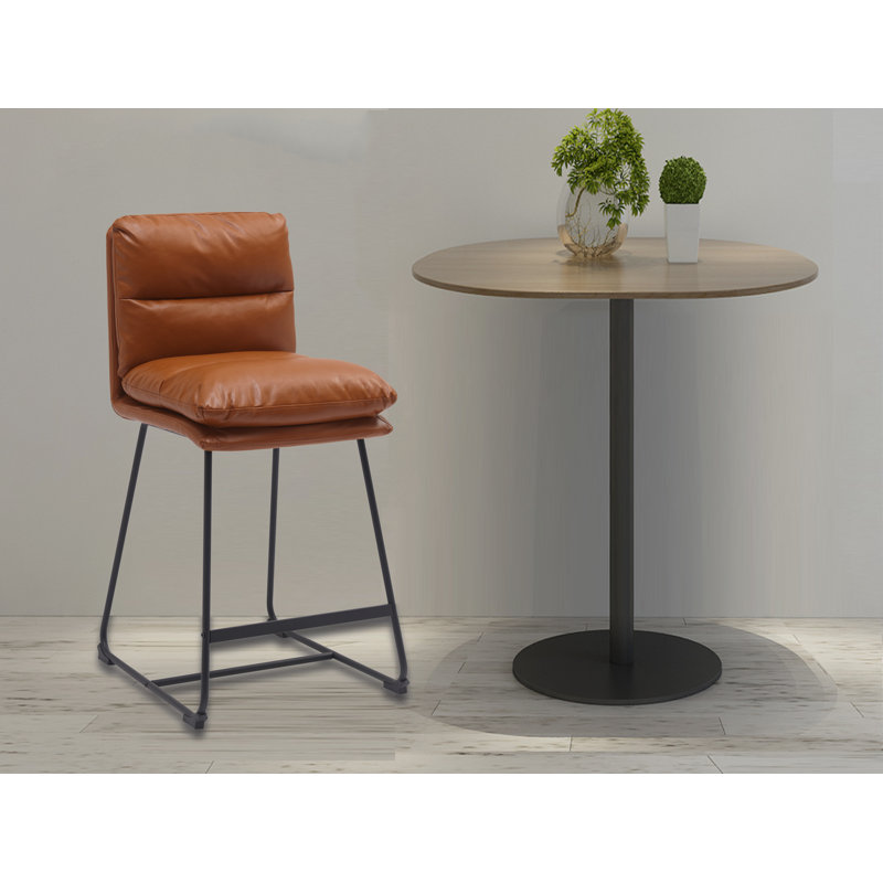 Tabouret de comptoir rembourré avec structure en métal Volana (ensemble de 2), Brun