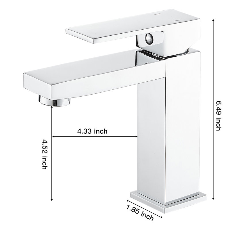 Robinet de salle de bain à un trou, Chrome poli
