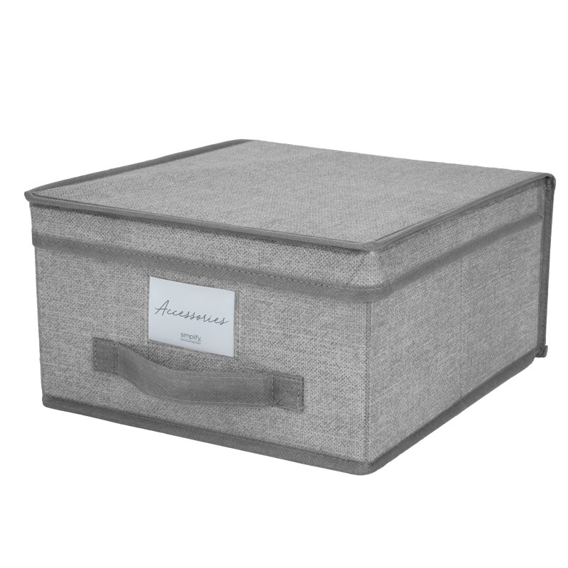 Simplify Fabric Decorative Bin, 6.1" H x 11.81" W x 11.02" D