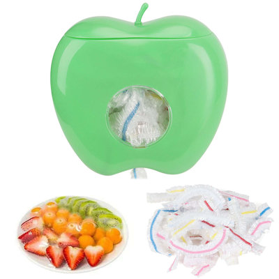 100 Pack Elastic Bowl Covers Reusable Plastic Food Storage Covers with Wall Mounted Dustproof Storage Box