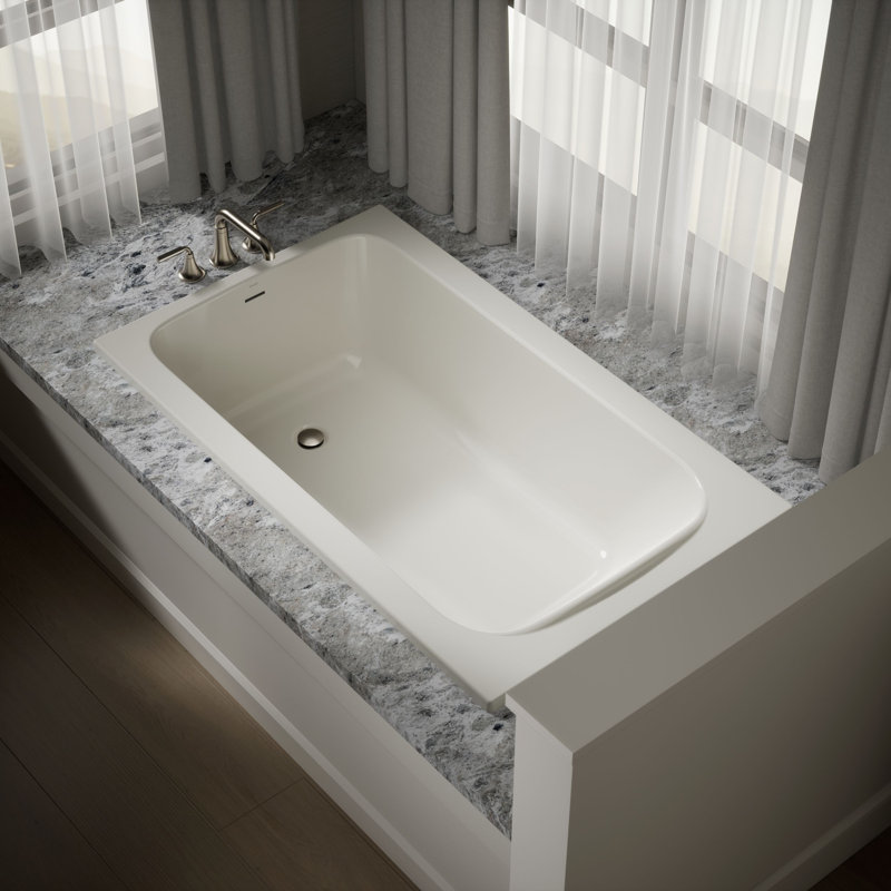 Avec 60 In. X 36 In. Drop-In Bath, Off White