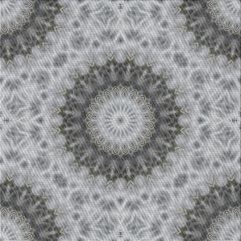 Tapis gris/blanc tissé à la machine, Carré 7 pi