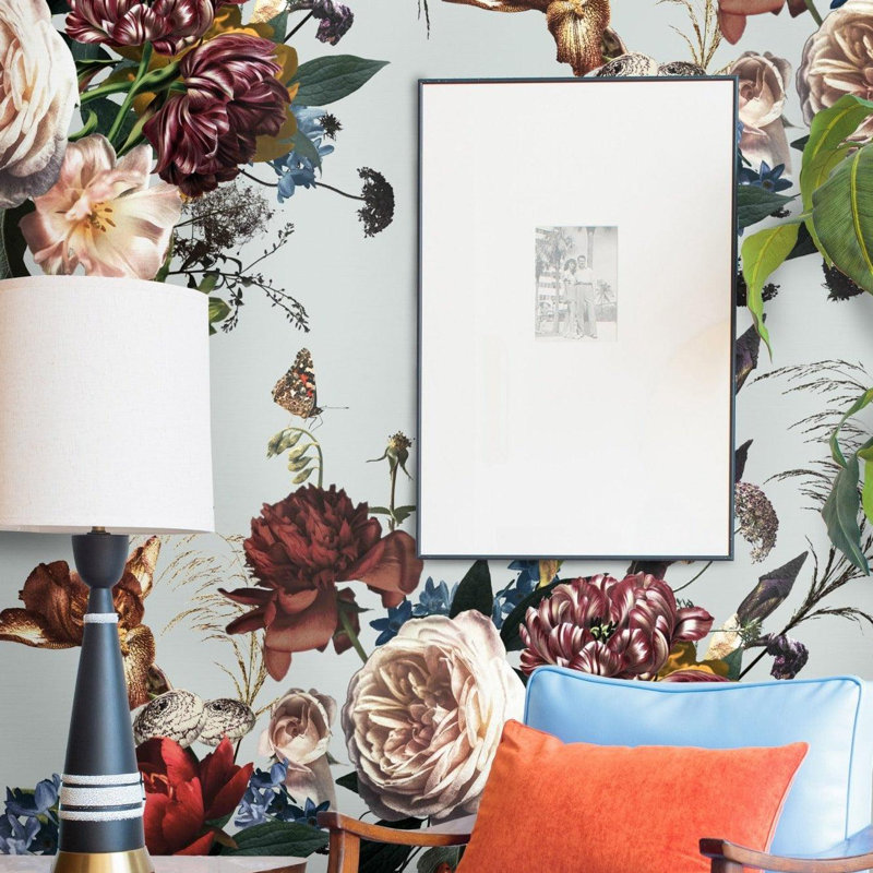 8 Piece Lanica Custom Dutch Floral Wallpaper