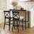 Rectangular Wood Bar Height Dining Set Kitchen Breakfast Nook With 2 Chairs