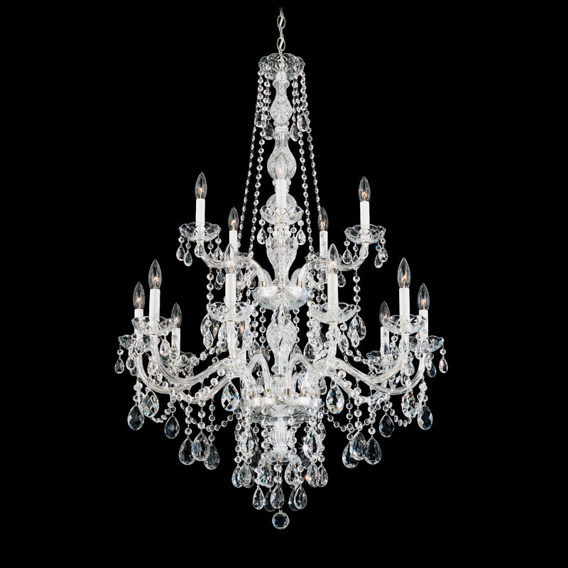 Arlington 15-Light Polished Silver Crystal Chandelier
