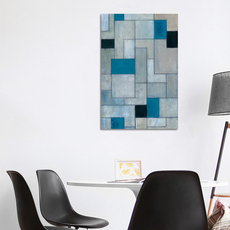 Grey Matters Black And Blue by Stephen Cimini - Painting on Canvas, Wrapped Canvas, 101.6 cm H x 66.04 cm W x 1.91 cm D