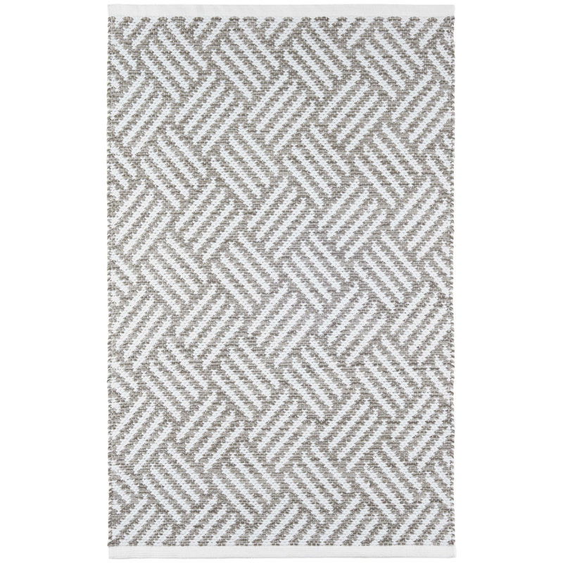 Crisscross Platinum Handwoven Indoor/Outdoor Rug, Rectangle 3' x 5'