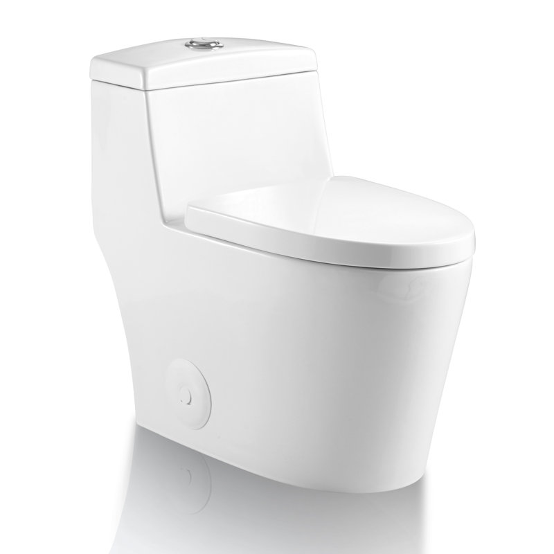 APRESSHUI 1.6 Gallons GPF Elongated Floor Mounted One-Piece Toilet (Seat Included)