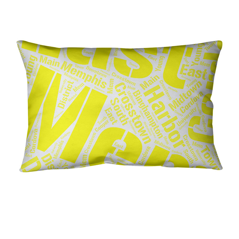 Coussin lombaire intérieur/extérieur memphis, Oui, Jaune