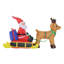 HOMCOM Inflatable Santa Claus with Sled and Reindeer Xmas Décor LED Lights