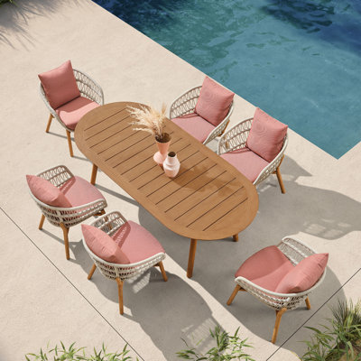 Vasca Outdoor 7 - Piece Teak Dining Set
