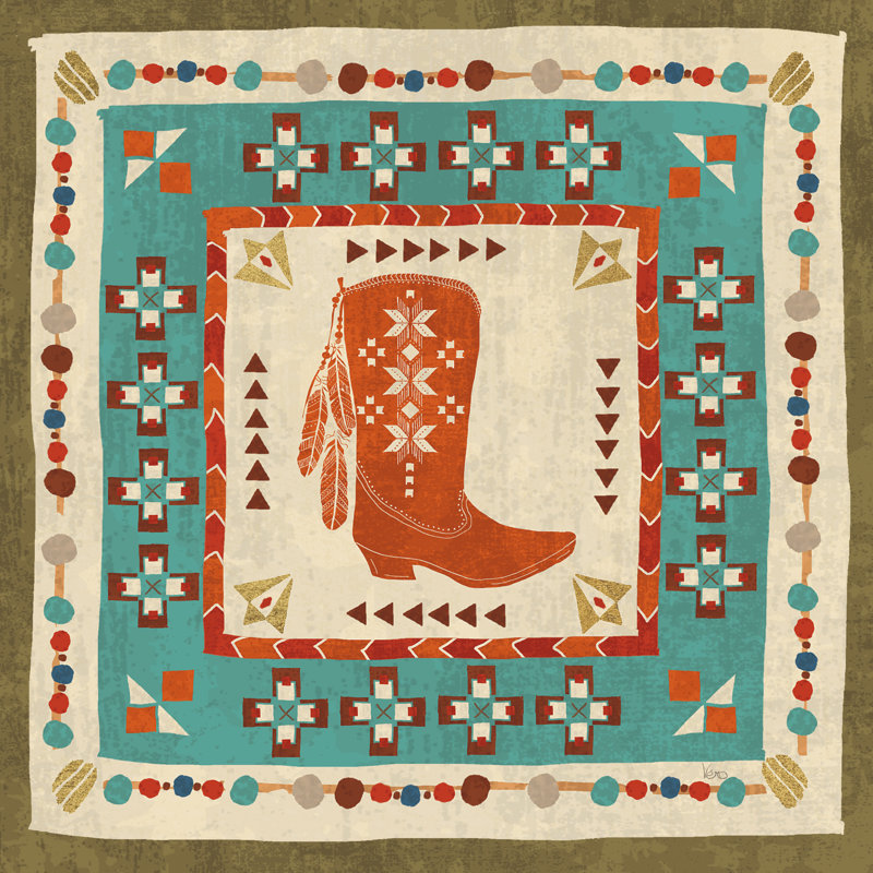 Southwest At Heart Tile III, H 20 po x l 20 po, Cadre simple argenté, Non