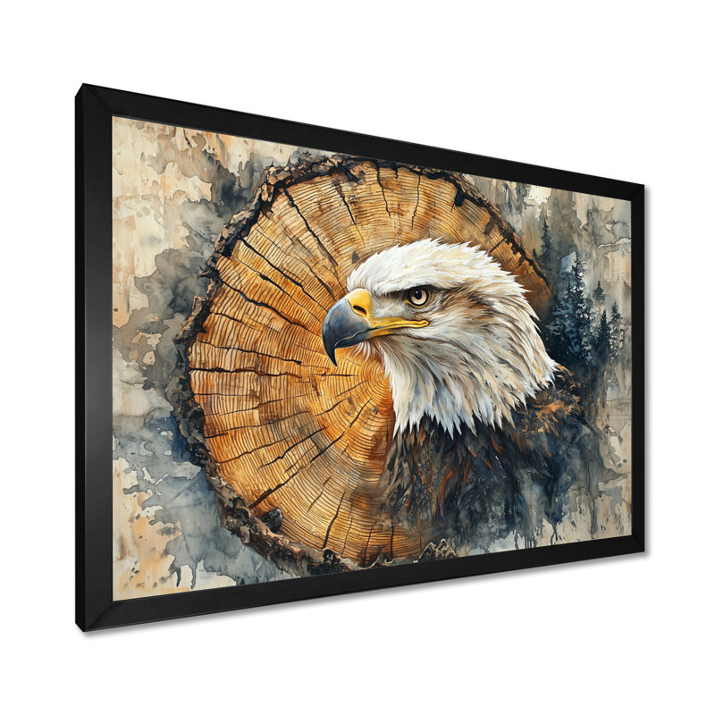 Décoration murale grand aigle Goeman, la sentinelle I - Aigle, Reproduction encadrée d'une seule photo, H 30 po x l 40 po