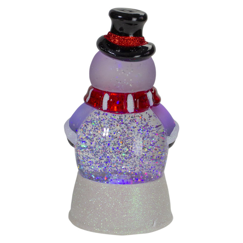 7.5" LED Lighted Color Changing Snowman Christmas Glitter Snow Globe