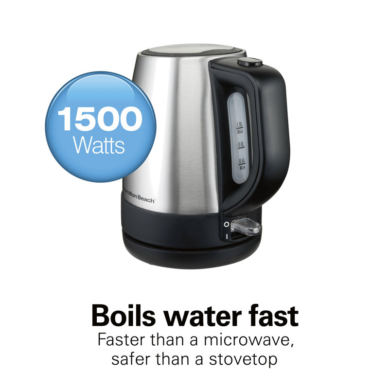 1.1 qt Stainless Steel Electric Kettle with Concealed Heating Element