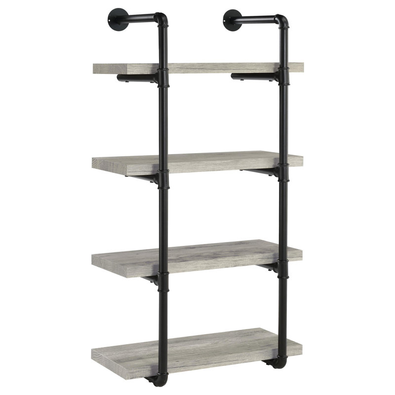 Bibliothèque moderne à 4 tablettes modernes Pamula, Gris