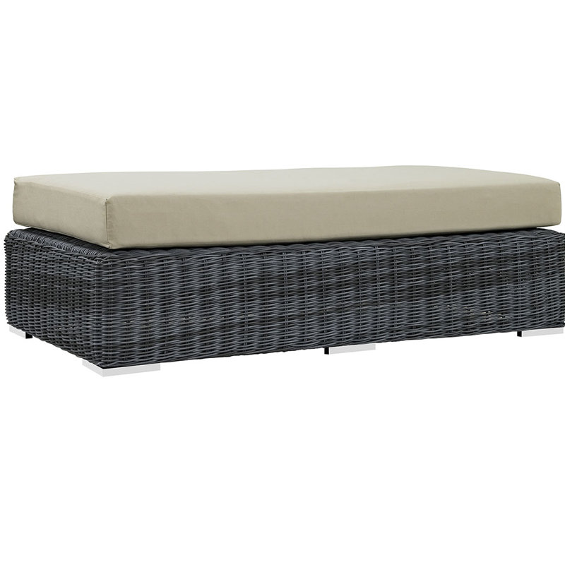 Repose-pieds d'extérieur rectangulaire Sunbrella Modway Summon, Toile Sunbrella® beige antique