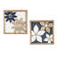 Décoration murale en bois bleu et brun, 2 pièces