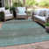 Machine Washable Indoor/Outdoor Xhevrie Teal Rug