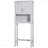 Modern Over The Toilet Storage Cabinet, Double Door Bathroom Organizer With Inner Adjustable Shelf And Open Shelf, Grey