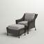Chaise de patio avec coussins et repose-pieds