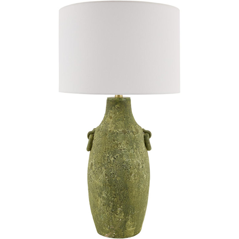 Lampe de table Slawson, Vert rustique, White