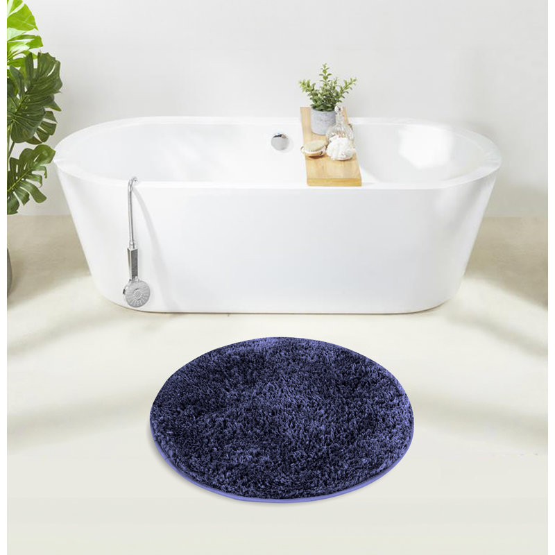 Better Trends 100% Polyester Bath Rug TPR Backing Bathroom Rug Navy, Navy