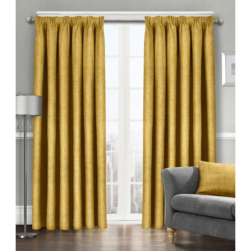 Faliha Curtain, 66cm Width x 54cm Drop, Ochre