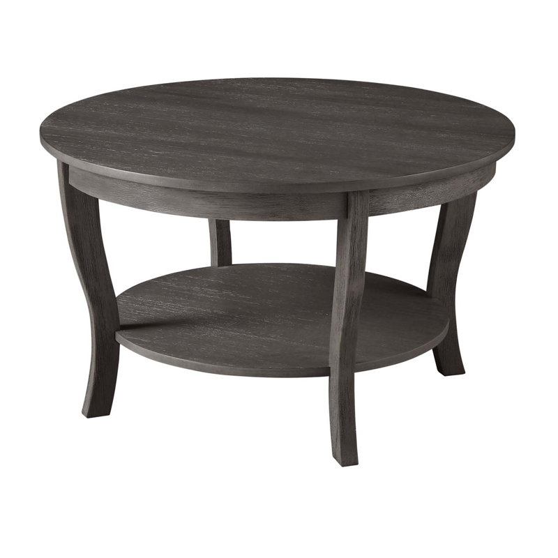 Table basse avec tablette de 30 po Carbin, Brosse métallique grise foncée
