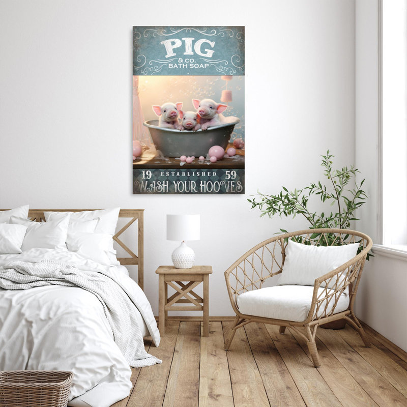 " Pig Bath Soap ", 36" H x 24" W x 1.25" D
