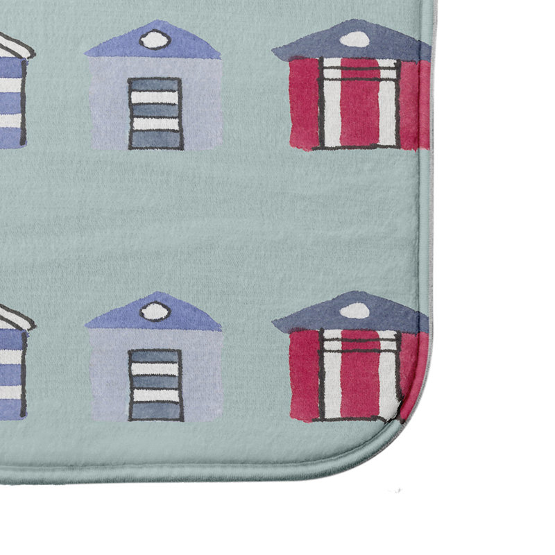 Manford Non-Slip Bath Mat, 24" W x 17" L, Aqua