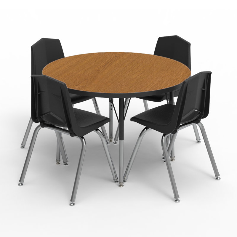 Table d'activité ronde à hauteur réglable Marco MG Series, H 30 po x L 36 po x l 36 po, Chêne solaire