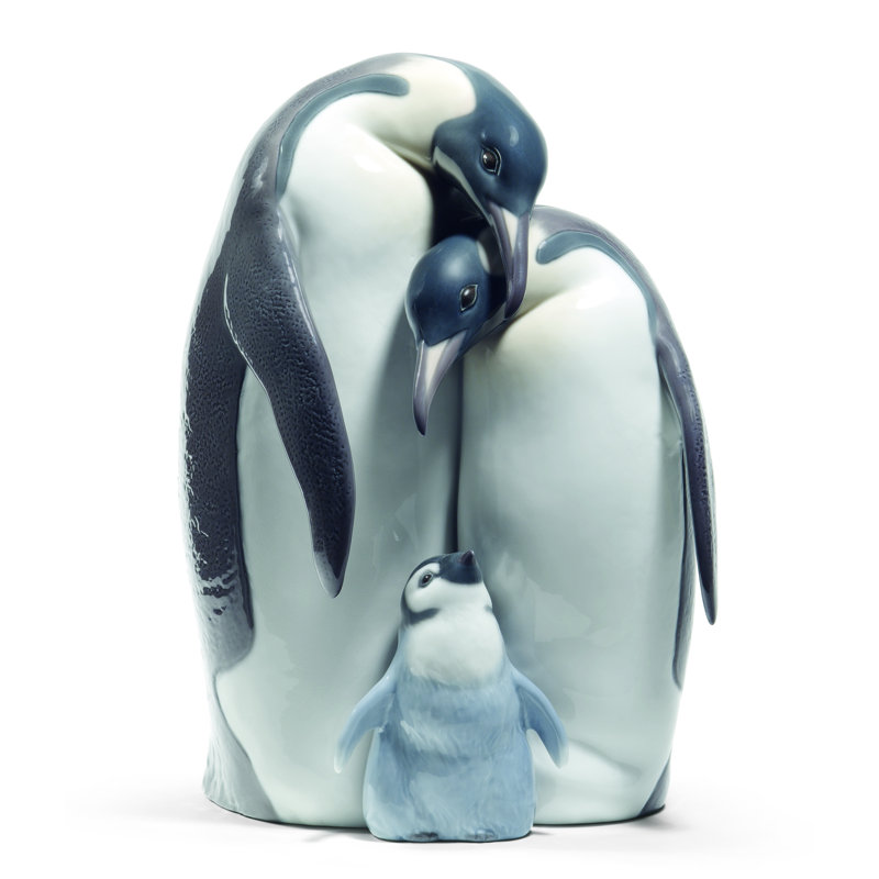 Penguin Family Figurine, Blue