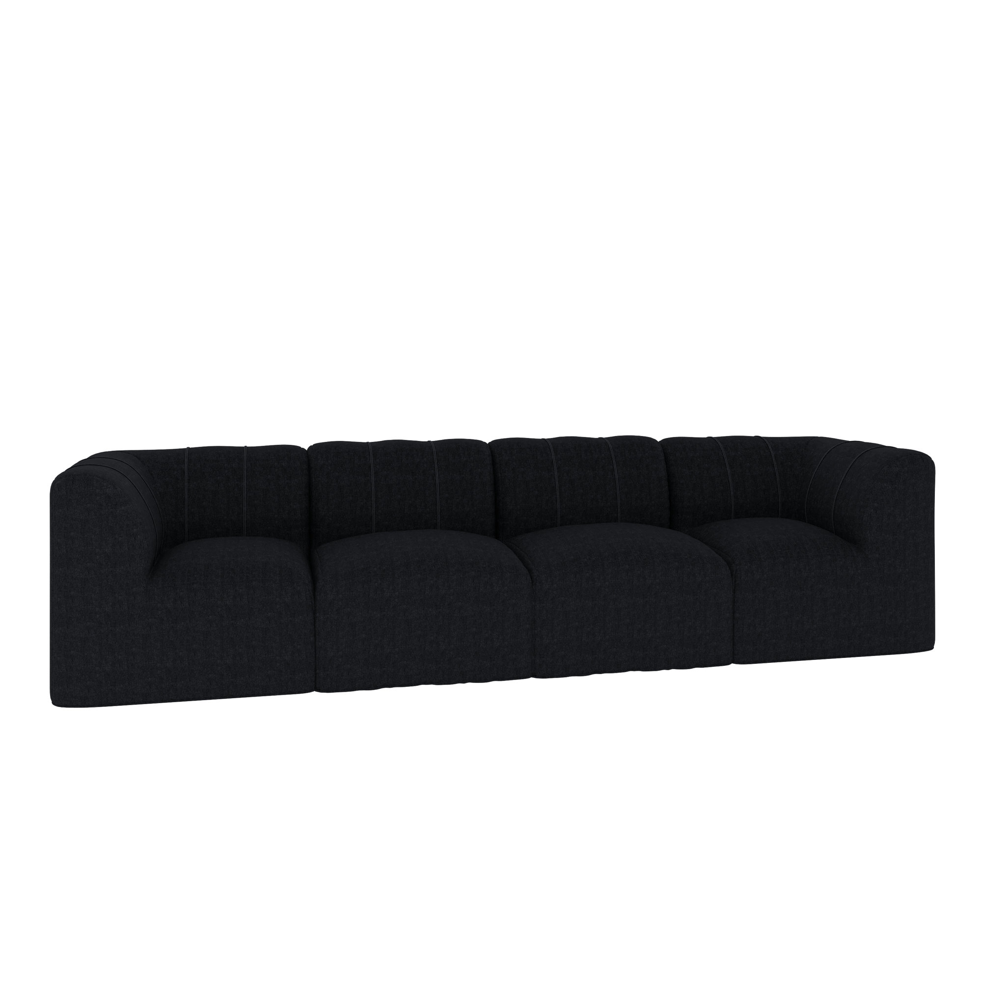 Praia 124" Sunbrella Outdoor Sofa, Canvas Black Sunbrella® Canvas