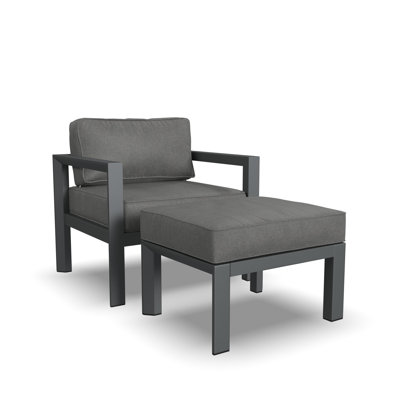 Greyson Patio Chair with Cushions and Ottoman -  Joss & Main, 763792D1474A49B199DAA82CB68A1DB5