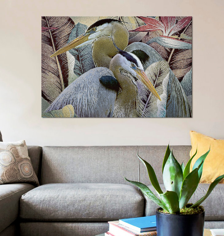 « two to tango », reproduction d’impression sur toile tendue, H 26 po x l 40 po x P 1,5 po, Toile tendue, Pas de tapis
