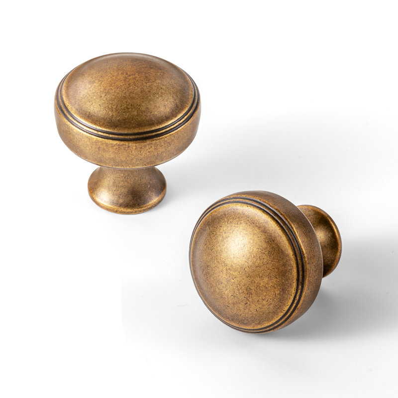 Poignée champignon 1,25 po, Laiton antique