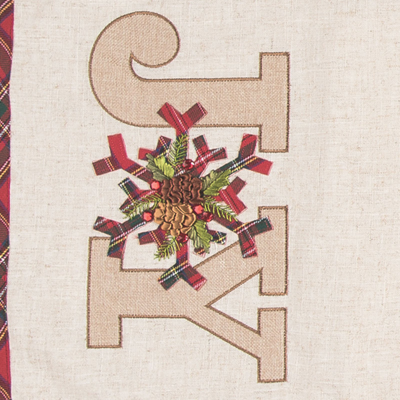 Joy Embroidered Table Runner