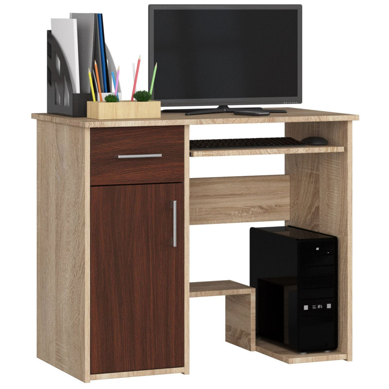 Eldrida Computer Desk, Oak/Venge