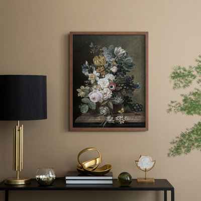 Vintage Floral Print LXXX Framed Print - Solid Wood