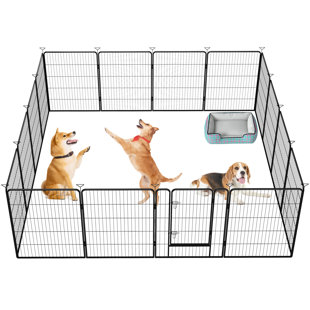 Parc pour chien Pvpy yvrd pour intérieur / extérieur, cour arrière, camping-car, 40 pouces, 16 panneaux pour chiens de taille moyenne et petite, noir