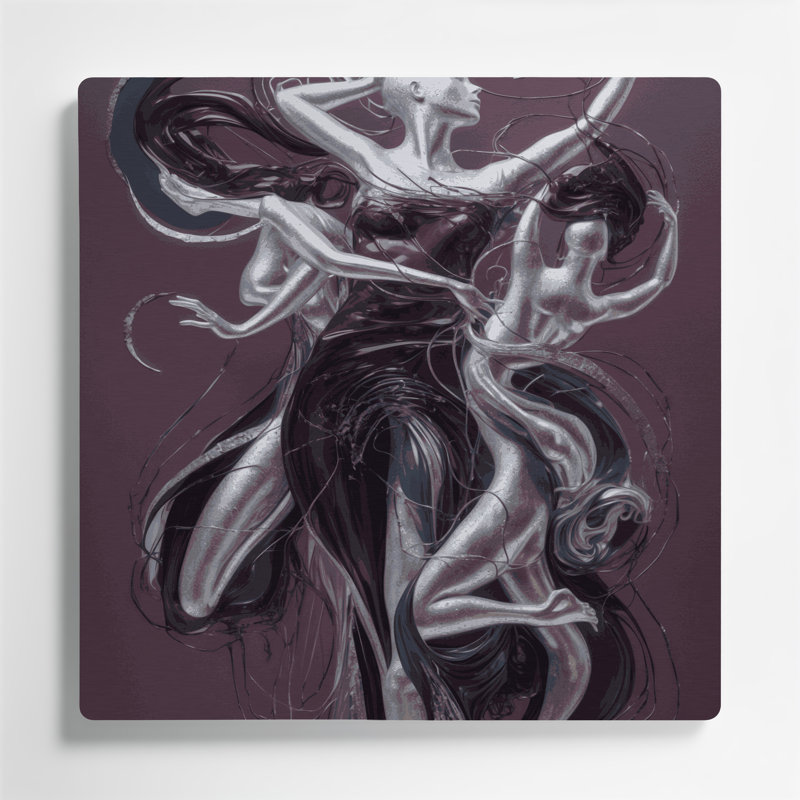 Abstrait art figuratif brun en métal 98, H 12 po x l 12 po